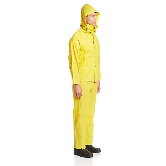 4XL Onguard 3 Piece Suit Jacket Bib Overall Hood Yellow Protective Clothing PVC - Picture 3 of 8